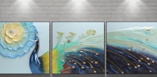 tranh phù điêu đất sét công thành danh toại tại artena decor