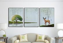 Ý nghĩa đằng sau vẻ đẹp của bức tranh treo tường cây tùng và hươu vàng