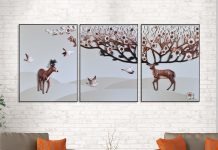 Tổng hợp bộ tranh treo tường 3 tấm đem đến tài lộc, may mắn, trường thọ cho gia chủ